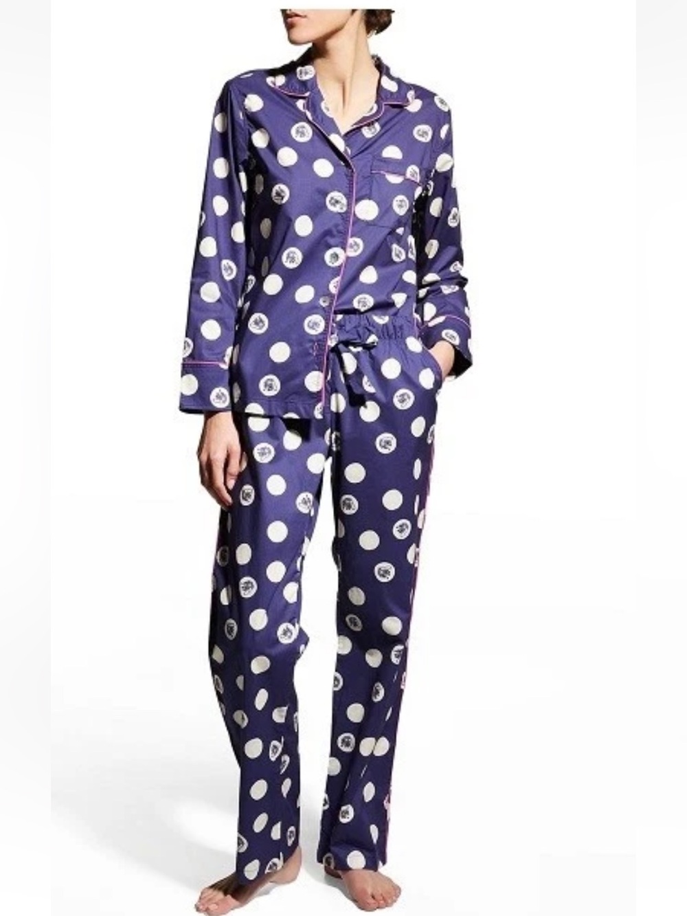 NWT The Lazy Poet Emma Pajama Set Blue Dots - Large